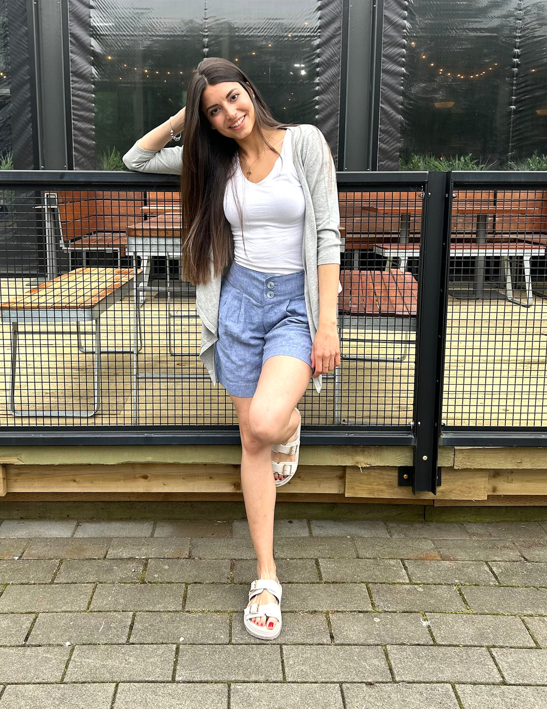 Summer Linen Pleated Short