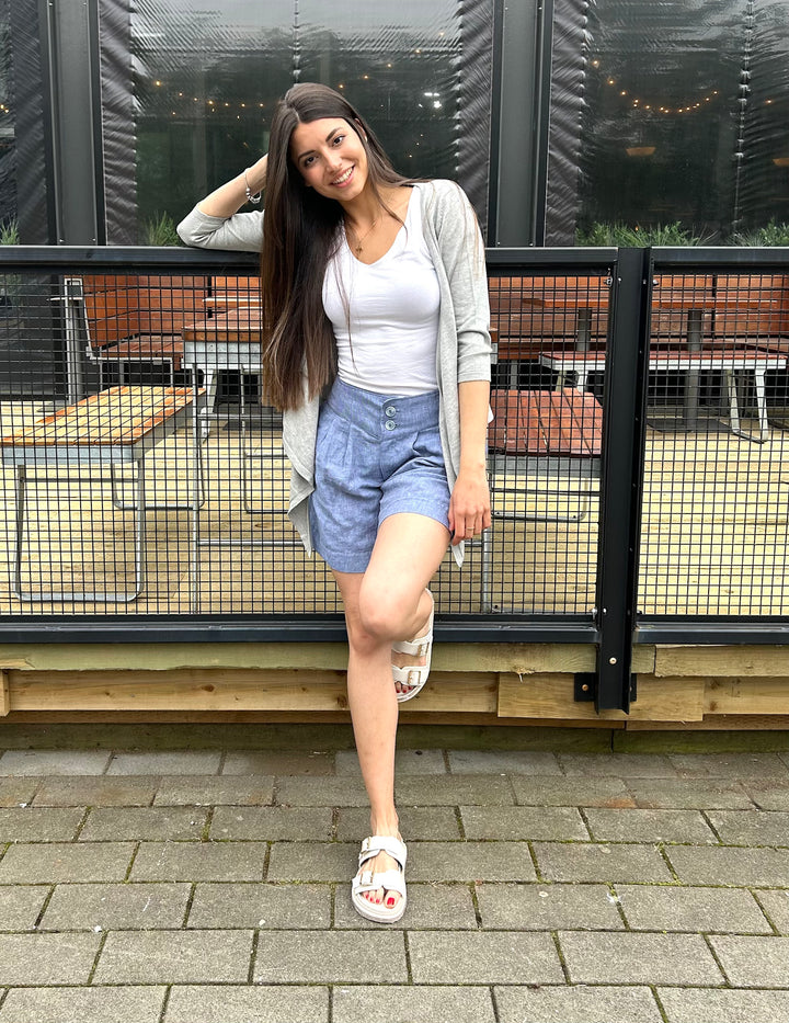 Summer Linen Pleated Short