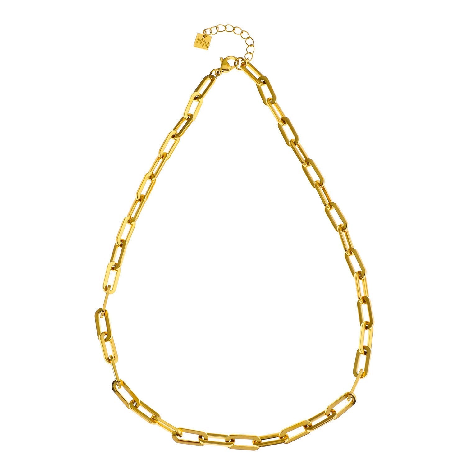 JACINTA: Contemporary Paper Clip Gold Chain Necklace