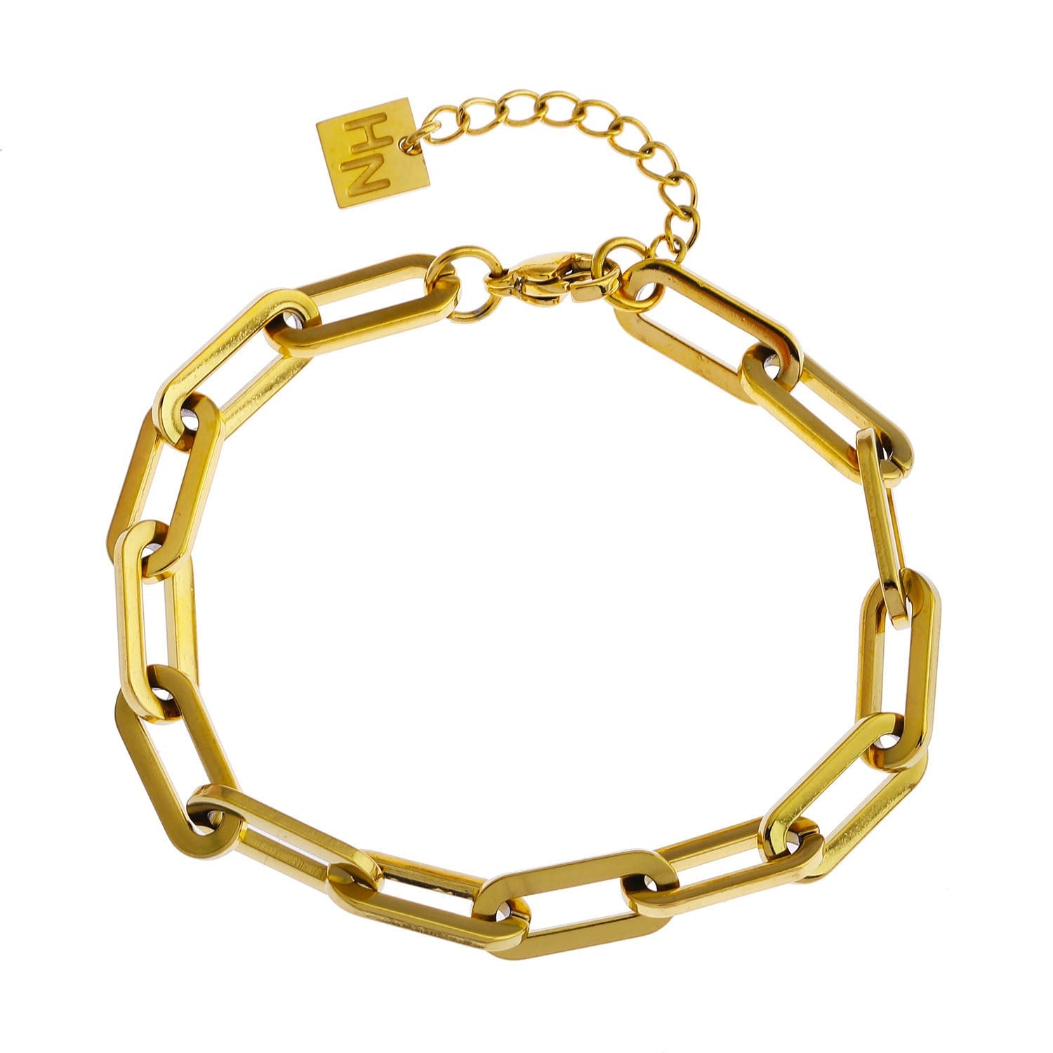 JACKI Contemporary Paper Clip Gold Bracelet